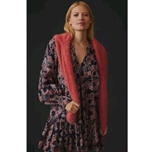 Antropologie Sundry Oceana Floral Boho Dress Long Sleeve Tiered Cotton Size 0/XS